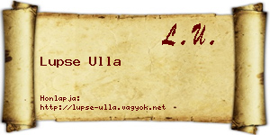 Lupse Ulla névjegykártya